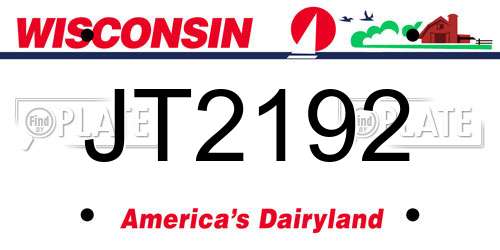 JT2192 Wisconsin License Plate