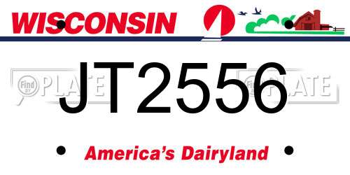 JT2556 Wisconsin License Plate