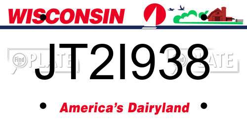 JT2I938 Wisconsin License Plate