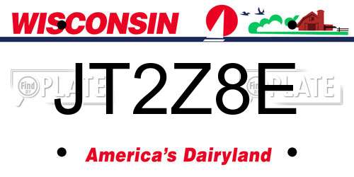 JT2Z8E Wisconsin License Plate