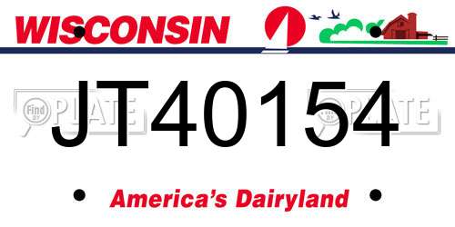 JT40154 Wisconsin License Plate