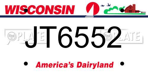 JT6552 Wisconsin License Plate
