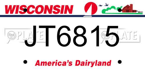 JT6815 Wisconsin License Plate
