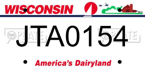 JTA0154 Wisconsin License Plate