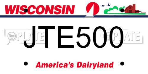 JTE500 Wisconsin License Plate