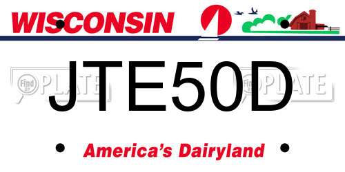 JTE50D Wisconsin License Plate
