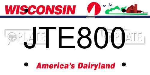 JTE800 Wisconsin License Plate