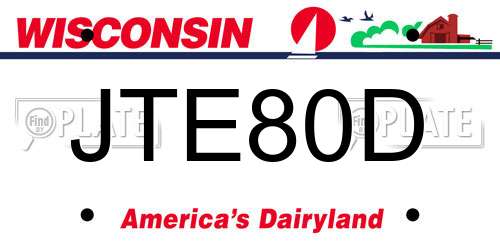 JTE80D Wisconsin License Plate