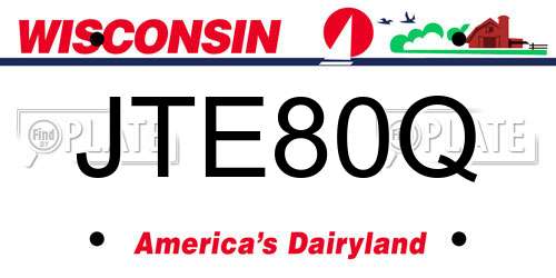 JTE80Q Wisconsin License Plate