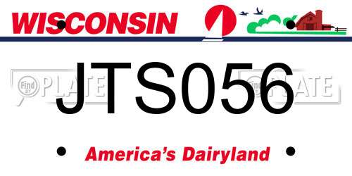 JTS056 Wisconsin License Plate