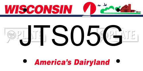 JTS05G Wisconsin License Plate
