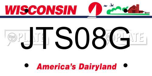 JTS08G Wisconsin License Plate