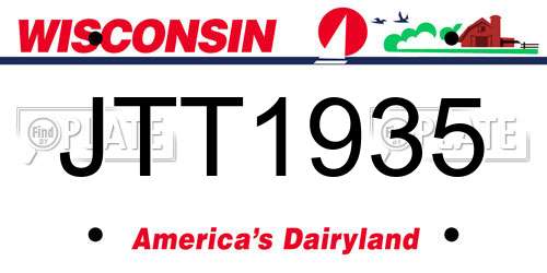 JTT1935 Wisconsin License Plate