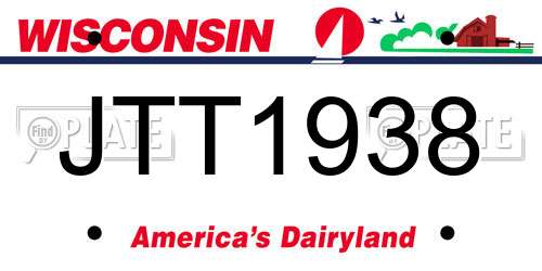 JTT1938 Wisconsin License Plate