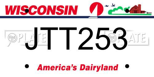 JTT253 Wisconsin License Plate