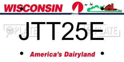 JTT25E Wisconsin License Plate