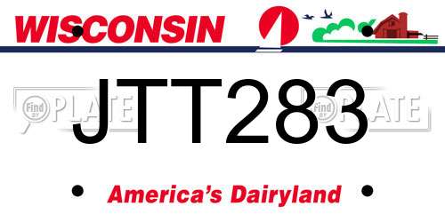 JTT283 Wisconsin License Plate