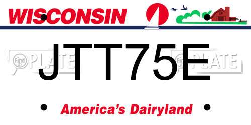 JTT75E Wisconsin License Plate