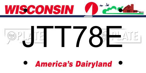 JTT78E Wisconsin License Plate