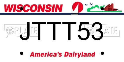 JTTT53 Wisconsin License Plate