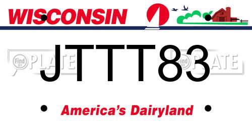 JTTT83 Wisconsin License Plate