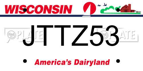 JTTZ53 Wisconsin License Plate