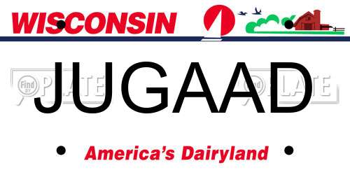 JUGAAD Wisconsin License Plate