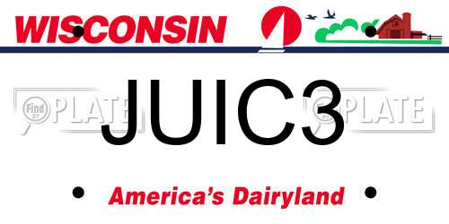 JUIC3 Wisconsin License Plate