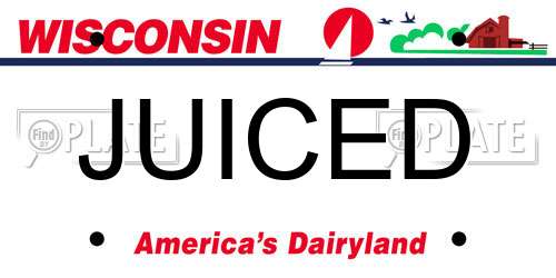JUICED Wisconsin License Plate