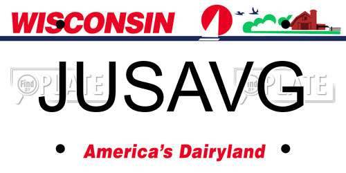 JUSAVG Wisconsin License Plate