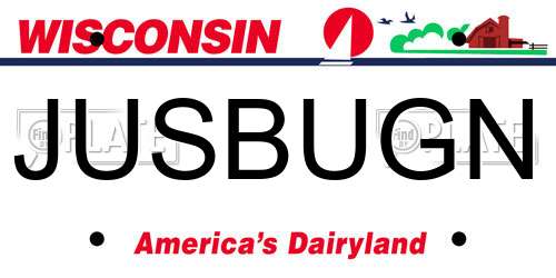 JUSBUGN Wisconsin License Plate