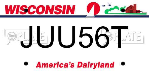JUU56T Wisconsin License Plate