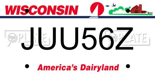 JUU56Z Wisconsin License Plate