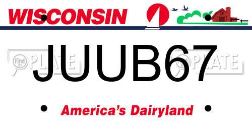 JUUB67 Wisconsin License Plate