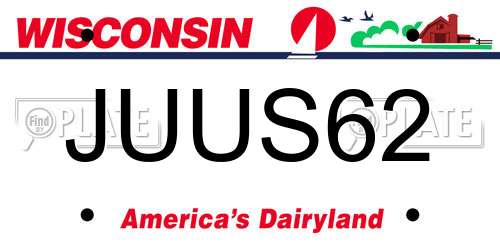 JUUS62 Wisconsin License Plate