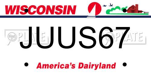 JUUS67 Wisconsin License Plate