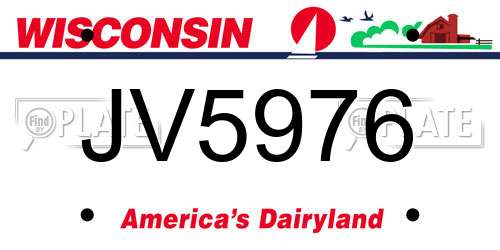 JV5976 Wisconsin License Plate