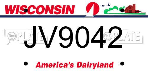 JV9042 Wisconsin License Plate