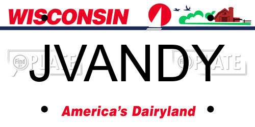 JVANDY Wisconsin License Plate