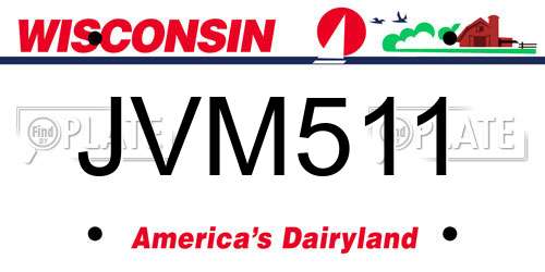 JVM511 Wisconsin License Plate