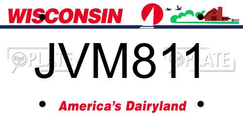 JVM811 Wisconsin License Plate