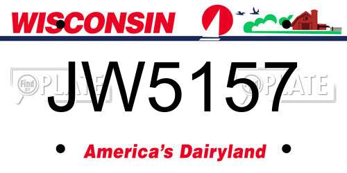 JW5157 Wisconsin License Plate