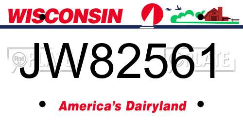 JW82561 Wisconsin License Plate