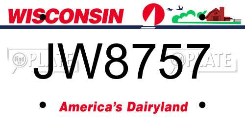 JW8757 Wisconsin License Plate