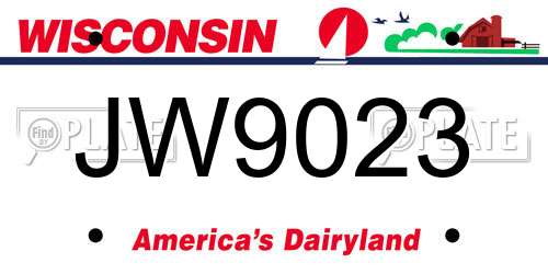 JW9023 Wisconsin License Plate