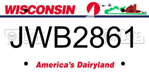 JWB2861 Wisconsin License Plate