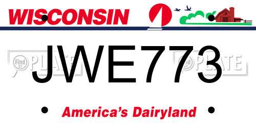 JWE773 Wisconsin License Plate