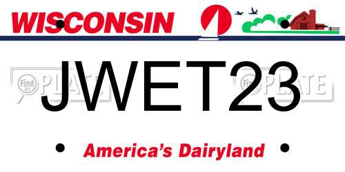 JWET23 Wisconsin License Plate