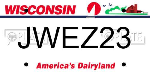 JWEZ23 Wisconsin License Plate