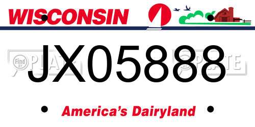 JX05888 Wisconsin License Plate